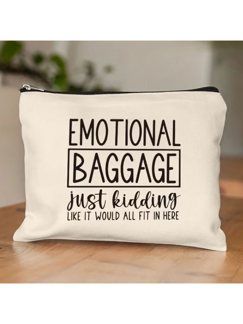 Cream 'Emotional Baggage' Cosmetic Bag
